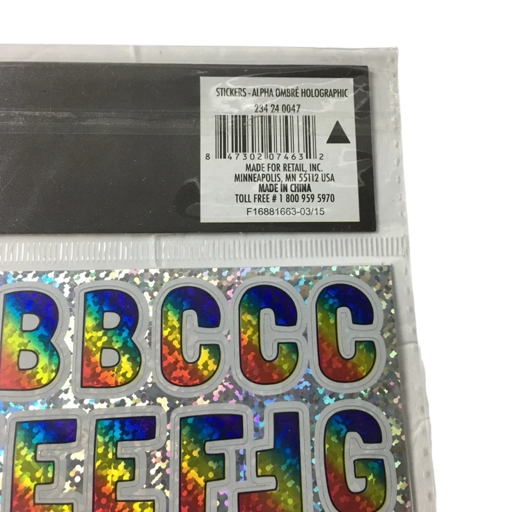 Alphabet Rainbow Holographic Stickers 10 Sheets 570 Total Classroom Uppercase